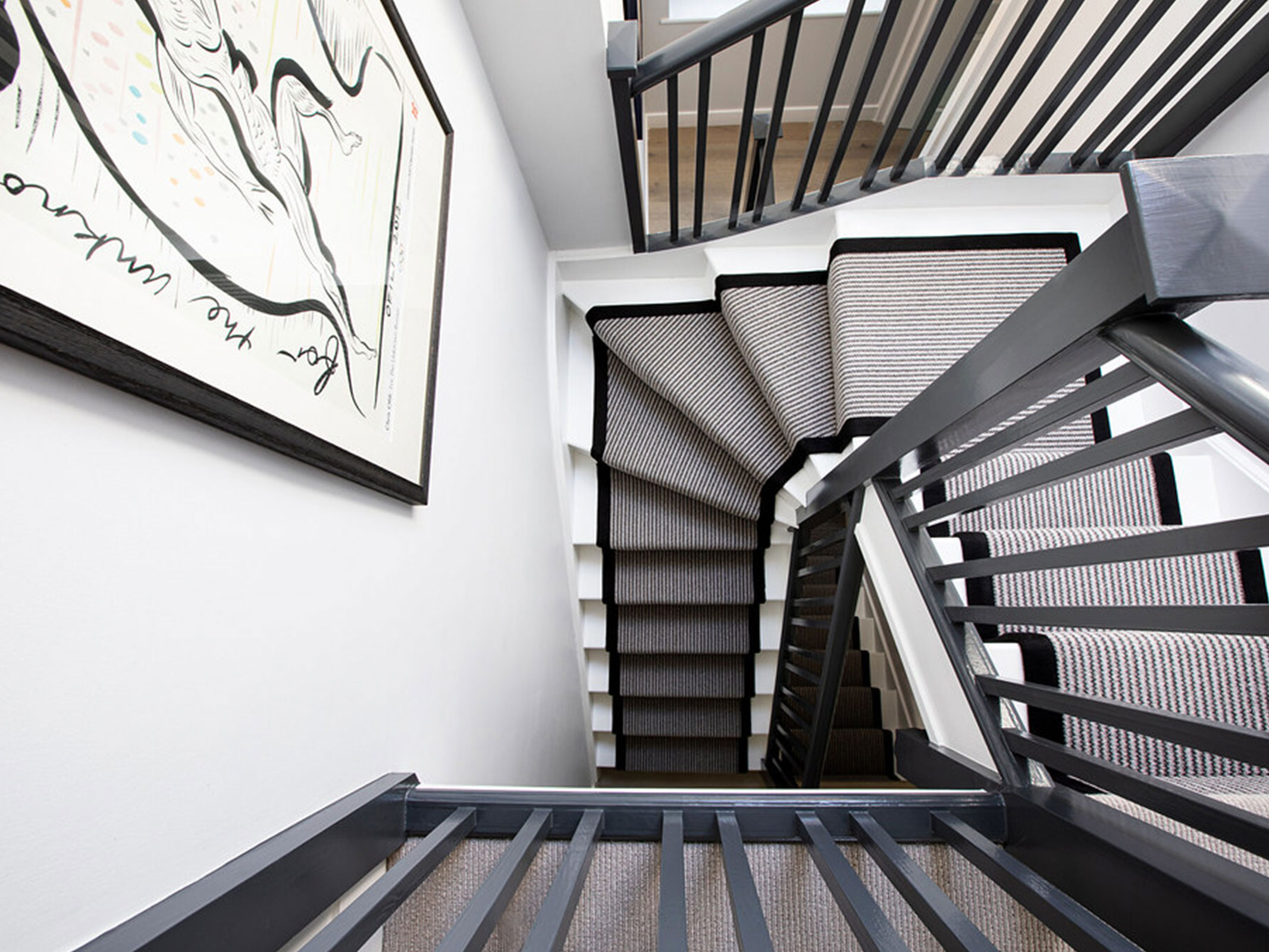 Refurbished and Decorated London House Stairway